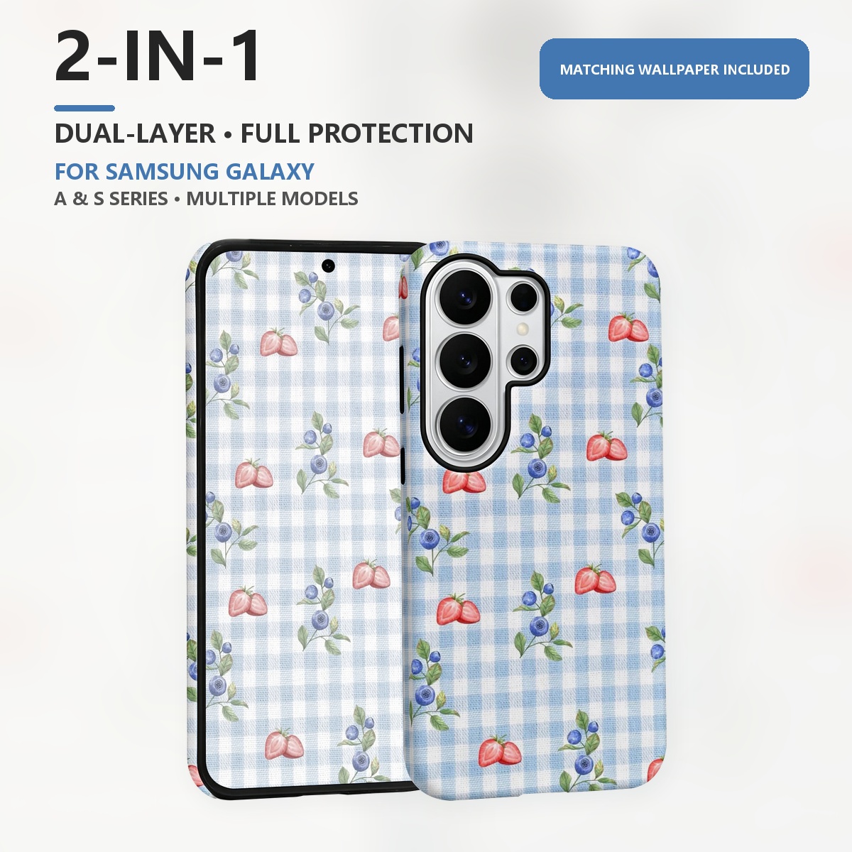 Blaubeer-Erdbeer-Gingham 2-in- – Samsung Galaxy S24 Bewertung und Preis