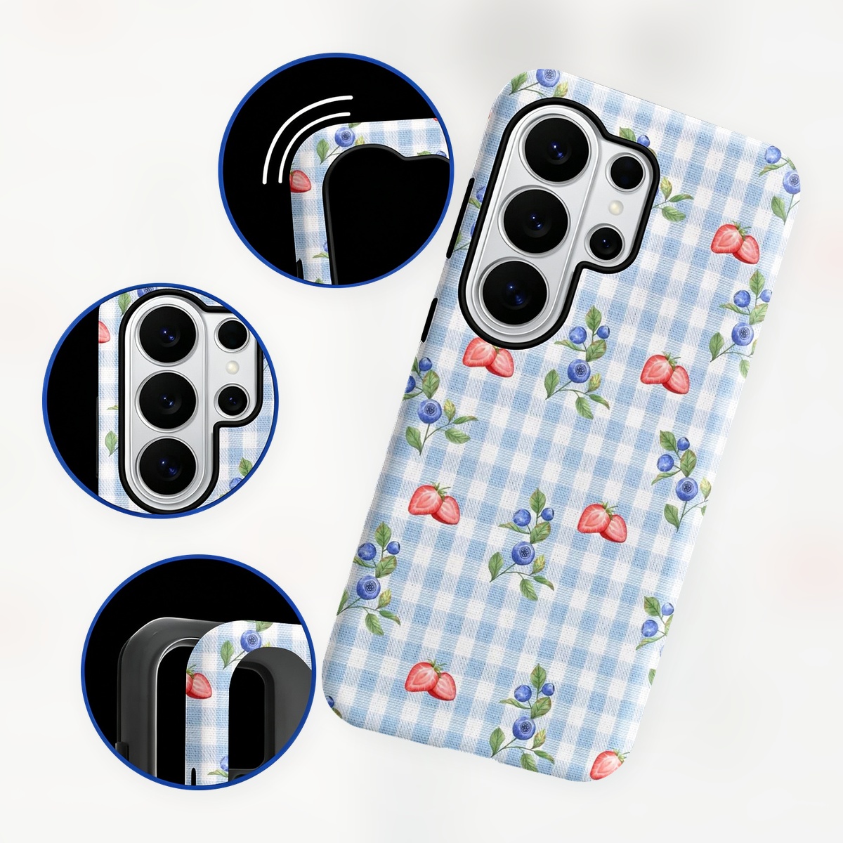 Blaubeer-Erdbeer-Gingham 2-in- – Samsung Galaxy S24 Bewertung und Preis